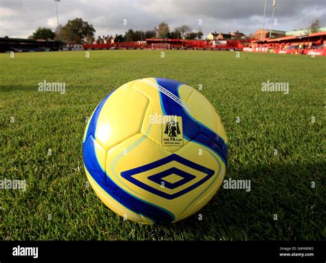 An Official Fa Cup Match Ball Made By Umbro Hi Res Stock Photography