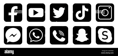 Black And White Vector Social Media Icons