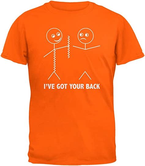 Ive Got Your Back Stick Figure Orange Adult T Shirt