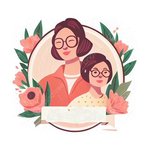 Mothers Day Blank Frame Mother And Daughter Illustration Mother S Day