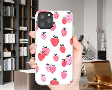 Kawaii Cute Strawberry Phone Case Strawberry Iphone Case Etsy