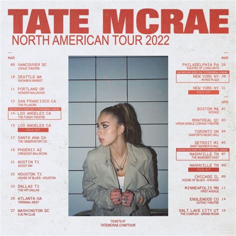 tate mcrae tour dates concert tickets and live streams