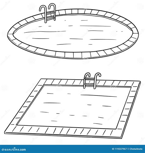 Vector Set Of Swimming Pool Stock Vector Illustration Of Cute Object