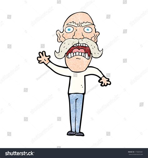 Cartoon Angry Old Man Stock Vector 173685581 Shutterstock