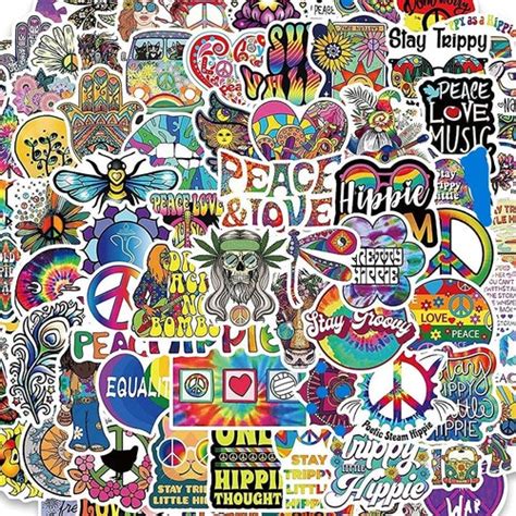 Psychedelic Sticker Packs Hippie Stickers Peace Stickers Etsy
