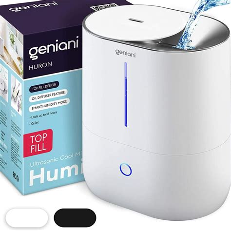 Geniani Top Fill 4l Cool Mist Large Humidifier And Essential Oil Diffuser