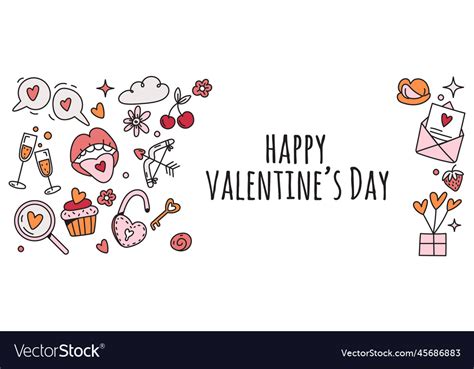 Valentines Day Template For Banner Royalty Free Vector Image