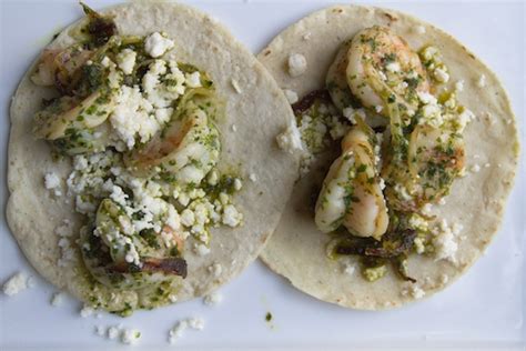 Rick Baylessskillet Shrimp Tacos With Adobo Verde Rick Bayless