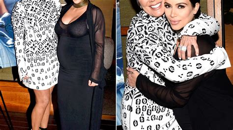 Pregnant Kim Kardashian Wears Sheer Outfit To Kris Jenner S Mag Launch Usweekly