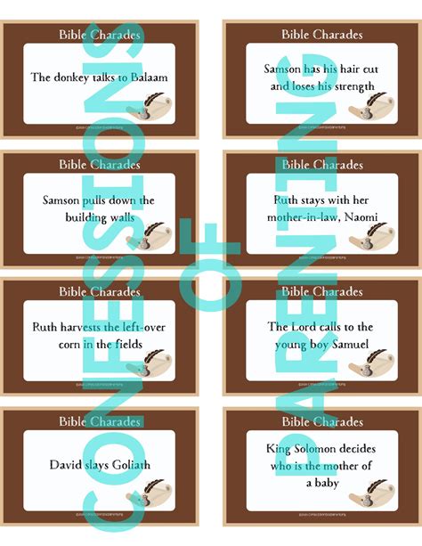 100 Best Bible Charades Printable Cards