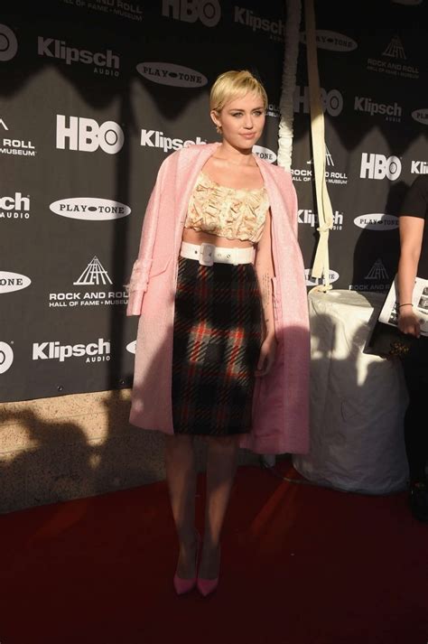 Miley Cyrus In Miu Miu At The 30th Annual Rock And Roll Hall Of Fame Induction Ceremony