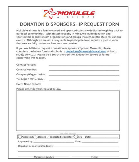 Free 6 Sponsorship Request Forms In Pdf Ms Word