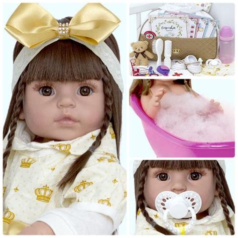 boneca bebê reborn menina recem nascida abigail pode banho cegonha reborn dolls bonecas