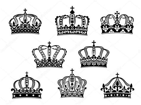 Collection Of Heraldic Royal Crowns — Stock Vector © Seamartini 38273907
