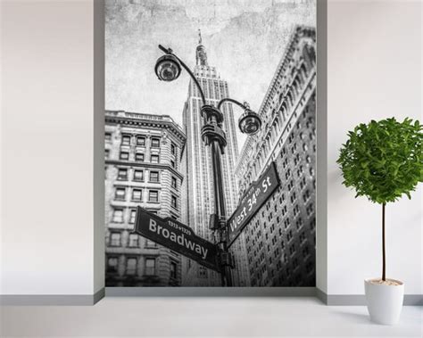 Empire State Building And Lamp Post Wall Mural And Empire State Building