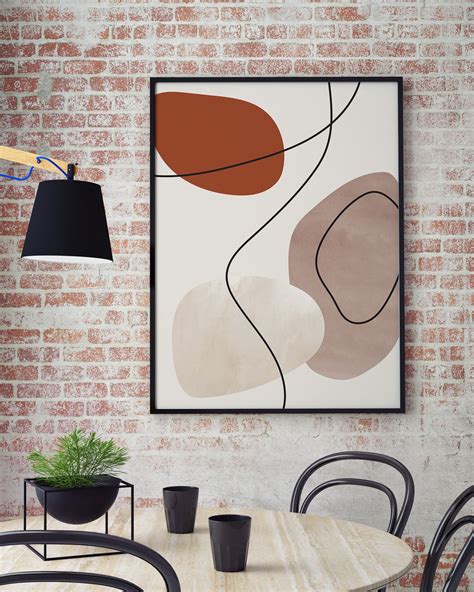 Mid Century Modern Printable Wall Art Abstract Neutral Colors Etsy