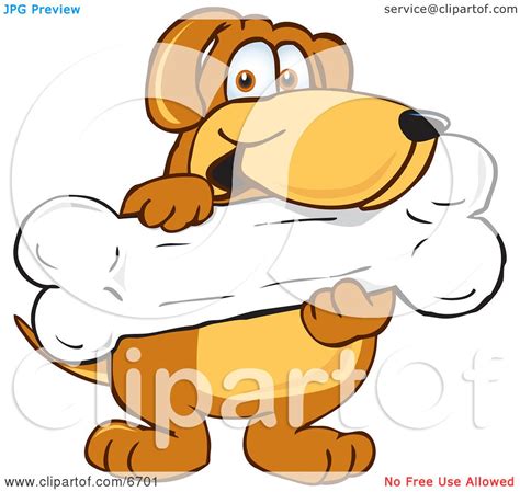 Brown Dog Mascot Cartoon Character Holding A Big Doggy