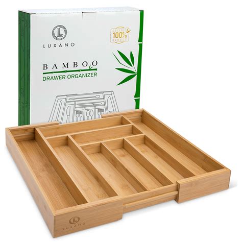 Deep Expandable Bamboo Drawer Organizer Heavy Duty Adjustable