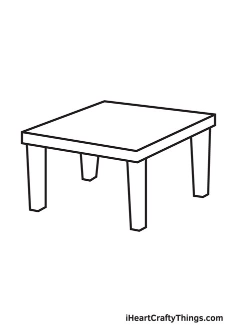 Table Drawing How To Draw A Table Step By Step