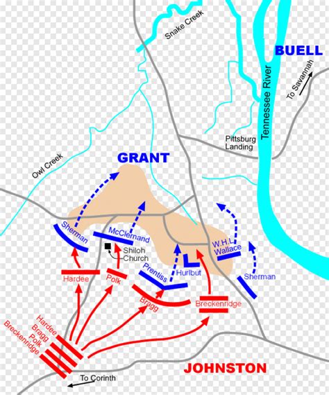 Shiloh Battle Apr6am Battle Of Shiloh Map 590x710 29189516 Png