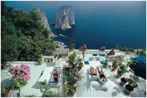 Slim Aarons Sunbathers At Il Canille Capri Italy La Dolce Vita