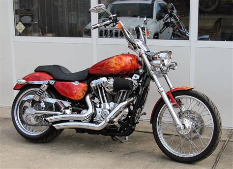 2005 Harley Davidson® Xl1200c Sportster® 1200 Custom Red With Flames