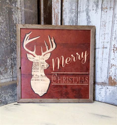 Christmas Sign, Deer, Christmas Decor, Merry Christmas Sign, Merry Christmas, Christmas ...