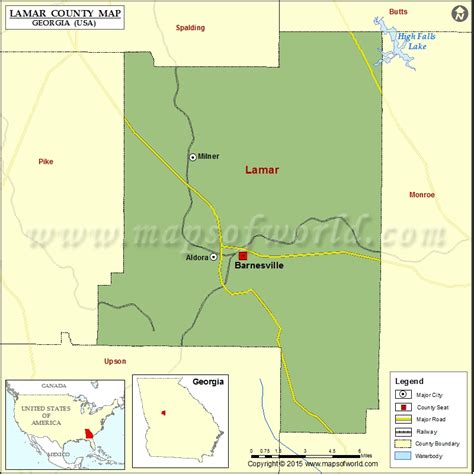 Lamar County Map Map Of Lamar County Georgia