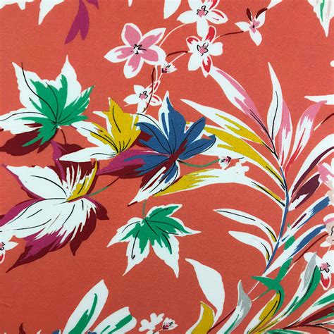 Code Promo Lili Sur La Toile - Coupon de tissu en toile de viscose à motifs fleuris multicolores sur