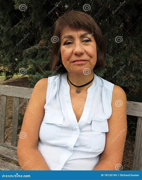 Latina On A Park Bench Stock Image Image Of Brown Skin
