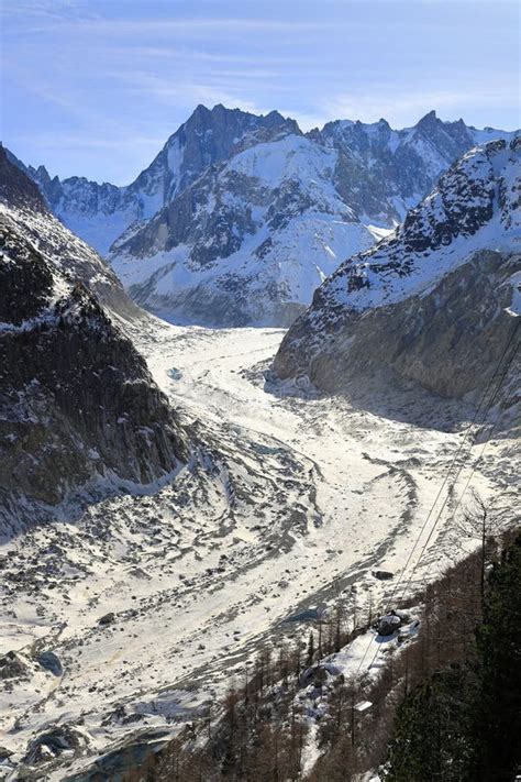 The Mer De Glace Sea Of Ice Is A Valley Glacier Mont Blanc Massif