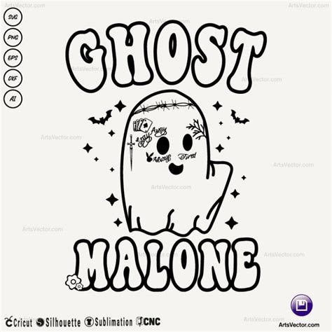 Funny Ghost Malone SVG PNG EPS DXF AI - Arts Vector