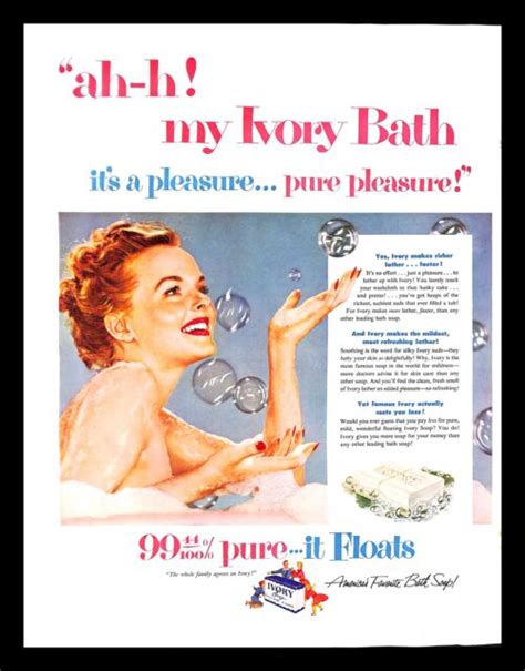 1952 Ivory Soap Vintage Print Ad Skin Care Woman Bath Beauty Clean