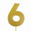 Gold Glitter Number 6 Candle 4  Walmartcom