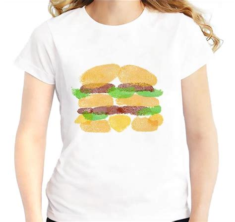 Hamburger Chips Ice Cream Best Friends 3 T Shirt Women New Tees Shirt