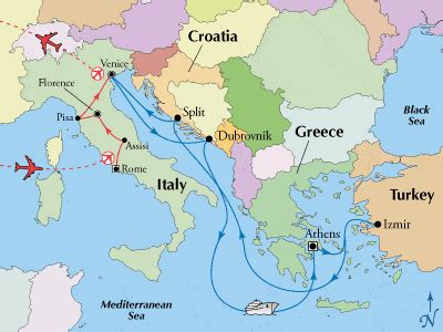 Greece & turkey map maps of the ancient world pinterest. Escorted Italy Tour with Eastern Mediterranean Cruise All ...