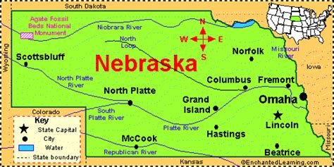 Nebraska Map And Nebraska Satellite Images