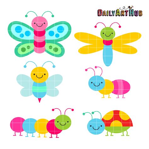 Cute Colorful Bugs Clip Art Set Daily Art Hub Free