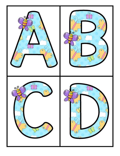 Spring Butterflies Large Alphabet Letters Upper And Lower Case Free