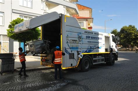 Akşehir de çöp konteynerleri dezenfekte ediliyor Haberler