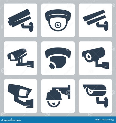 Cctv Cameras Icons Set Stock Vector Illustration Of Icon 164478665