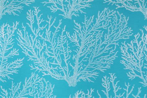 Richloom Sea Coral Printed Poly Outdoor Fabric In Turquoise