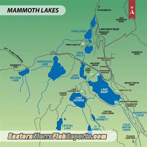 Mammoth Lakes Mammoth CA Fish Reports Map