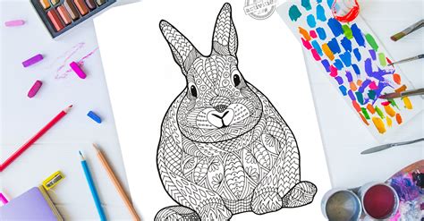 Every child dream about that, our easter coloring pages will make your kids happy! Beautiful Zentangle Bunny Coloring Page
