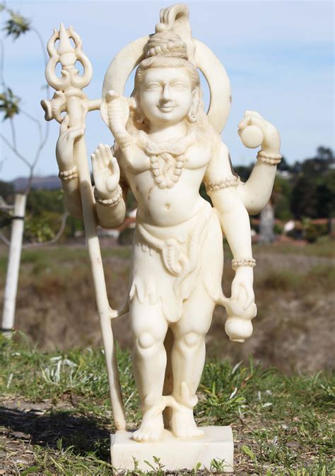 SOLD White Marble Standing Shiva Statue 30 71wm92 Hindu Gods