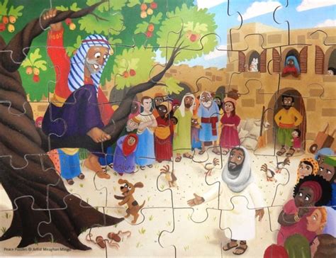 Wooden Bible Puzzle Jesus And Zacchaeus