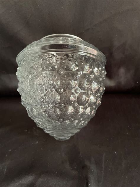 Acorn Glass Fixture Globe Ceiling Mount Clear Textured Etsy