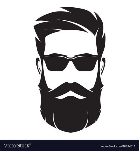 Bearded Man S Face Hipster Character Fashion Vector Image Affiliate