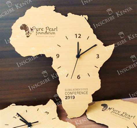 Wooden Africa Wall Clock Light Inscribed Ts Kenya