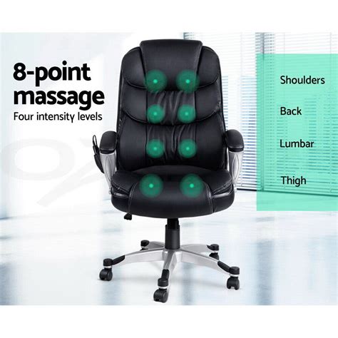Artiss 8 Point Heated Massage Office Chair Vibration Executive Computer